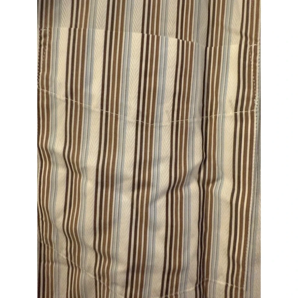 Vintage Eddie Bauer Button Shirt‎ Brown Blue Stripe Grandpa Dad M 22